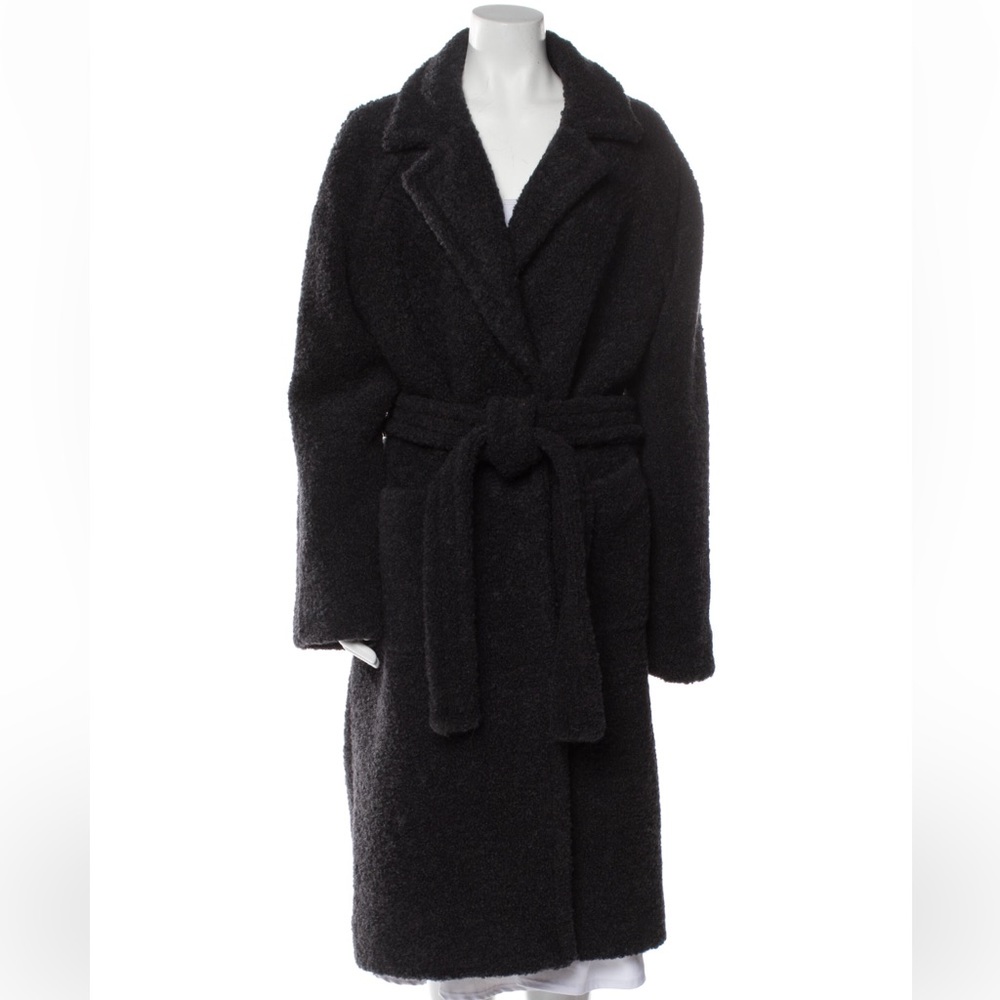 Ganni wool blend boucle coat